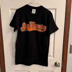 Classic Black Tee with Orange San Francisco Script